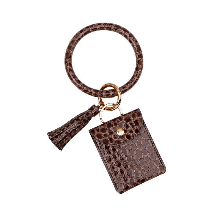 Coin Purse Anti-lost Bracelet Keychain PU Image 3