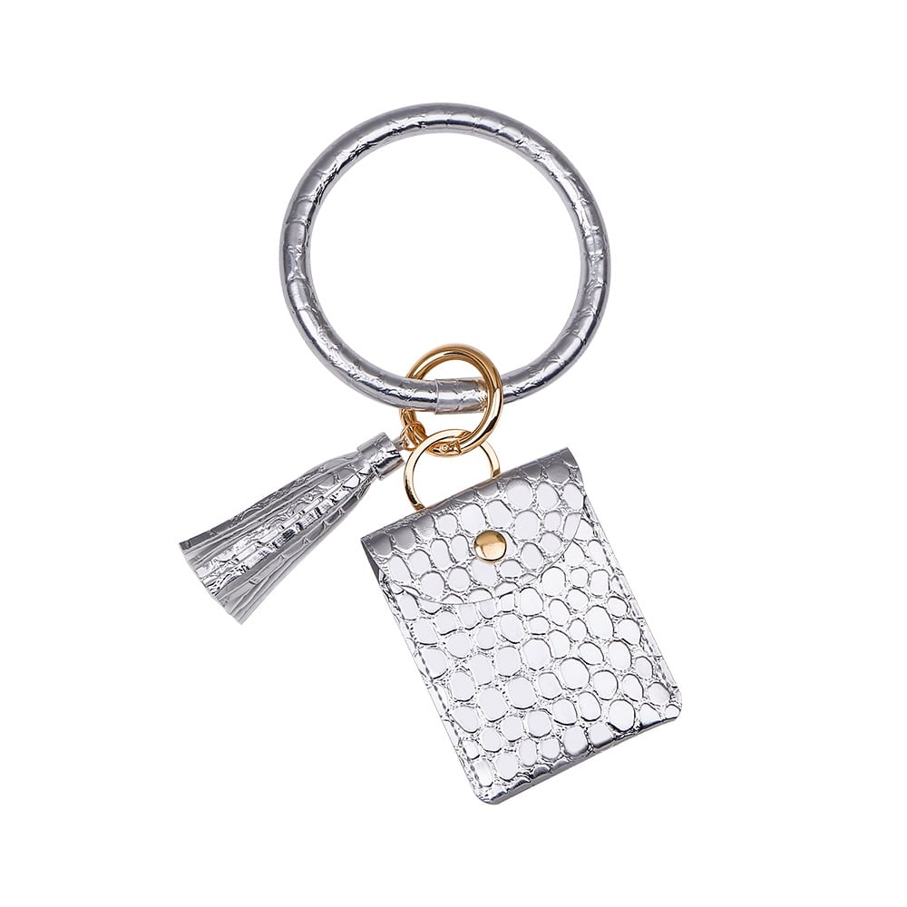 Coin Purse Anti-lost Bracelet Keychain PU Image 1