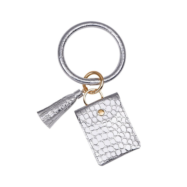 Coin Purse Anti-lost Bracelet Keychain PU Image 4