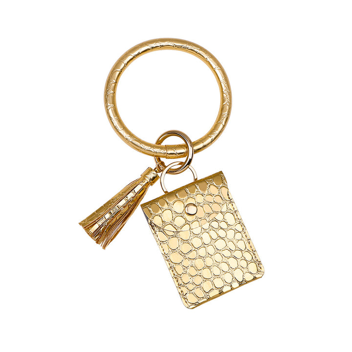 Coin Purse Anti-lost Bracelet Keychain PU Image 4