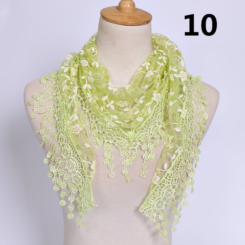 Lace Hollow Ladies Triangle Scarf Image 11