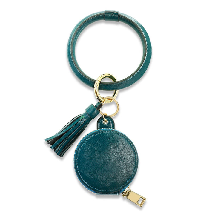 Unisex Wrist Keychain PU Apple Cosmetic Bag Image 1