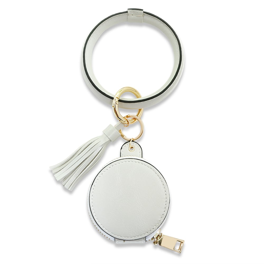Unisex Wrist Keychain PU Apple Cosmetic Bag Image 1