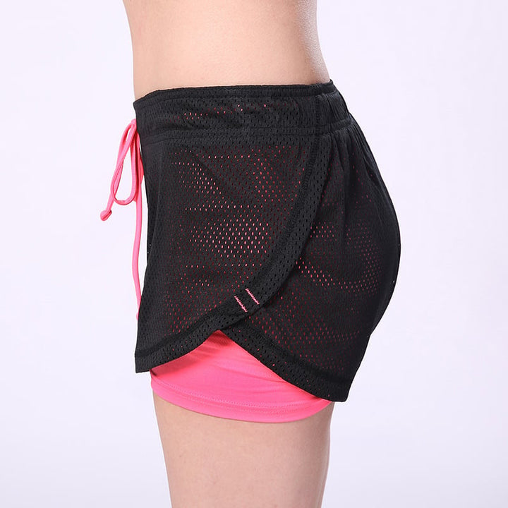 Womens Double-layer Yoga Fitness Shorts Image 4