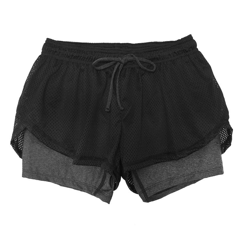 Womens Double-layer Yoga Fitness Shorts Image 1