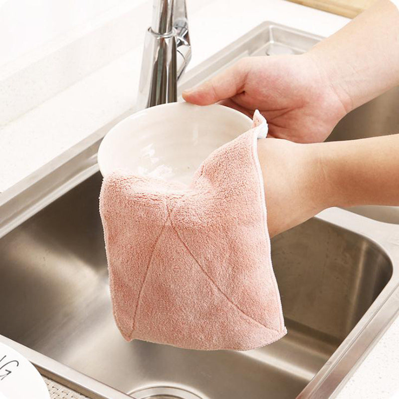 10-Pack Kitchen Dishcloth Thickened Absorbent Color Random Image 2