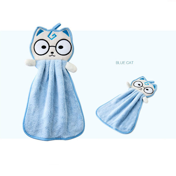 2-Pack Cute Thick Hanging Hand Towel Wipe Pink Blue Image 8