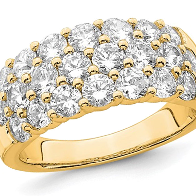 2.50 Carat (ctw SI1-SI2G-H-I) Lab-Grown Diamond Ring in 14K Yellow Gold Image 1