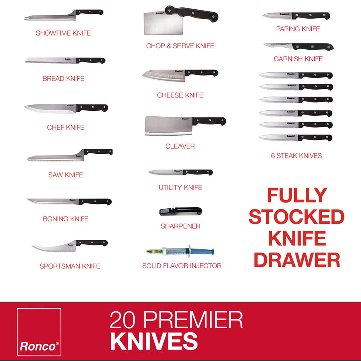 Ronco 20 Piece Professional Knife SetFull-Tang Handles Image 3