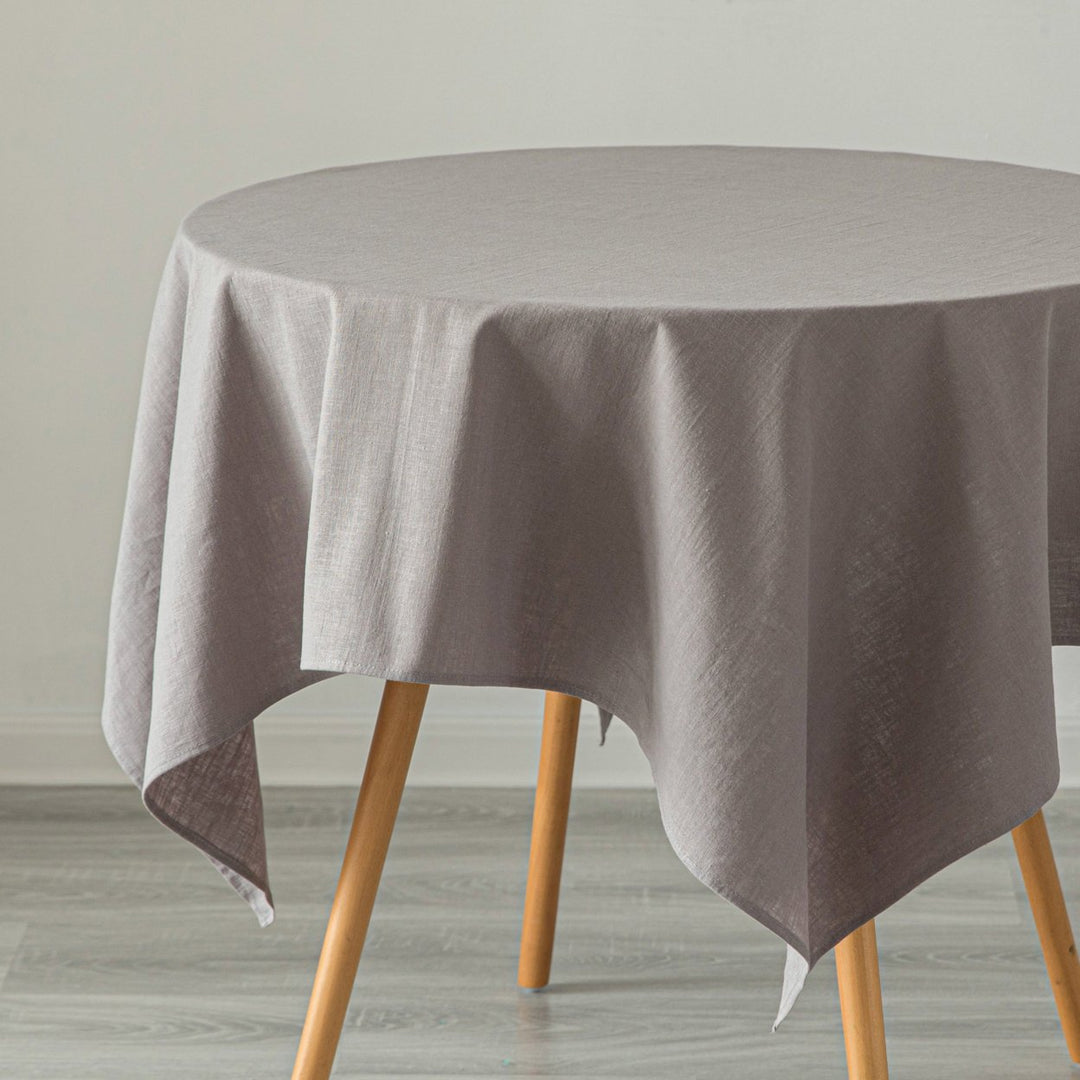 Deerlux 100 Percent Pure Linen Washable Tablecloth Solid Color Image 3