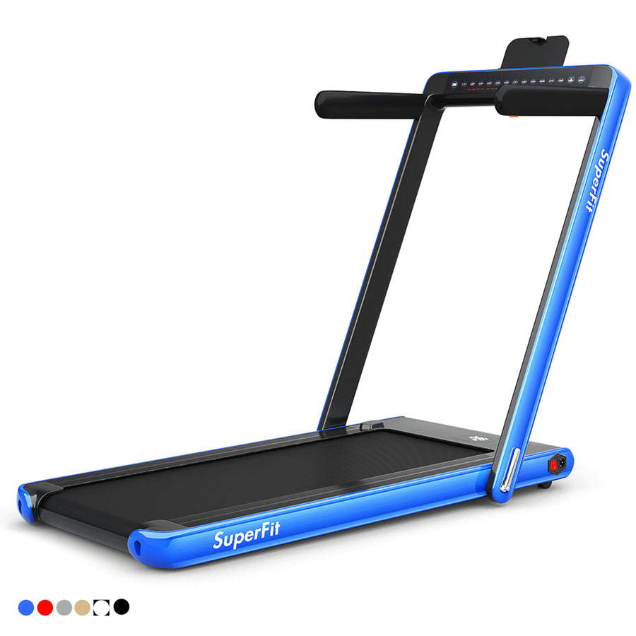 2 in 1 Folding Treadmill 2.25HP Running Machine w/ Dual Display Image 1
