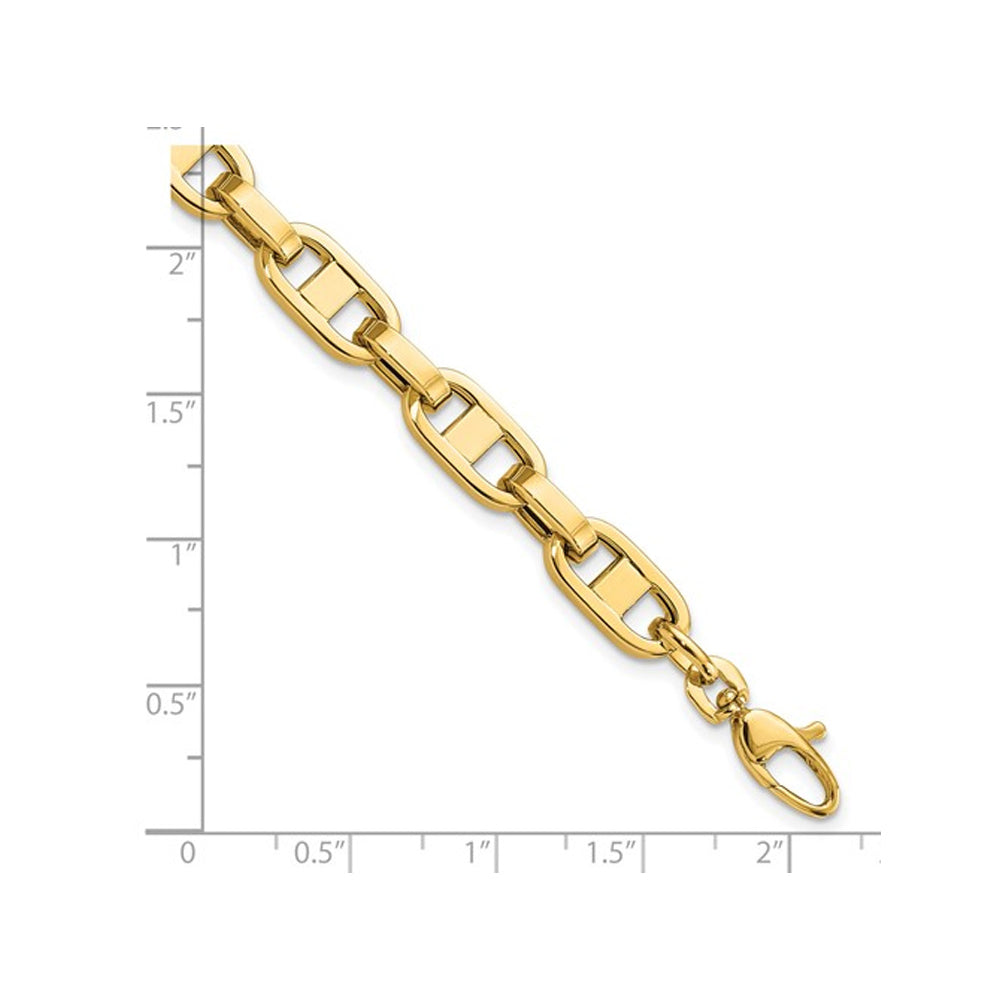 14K Yellow Gold Mens Link Bracelet 8.5 Inches (6.0mm) Image 2