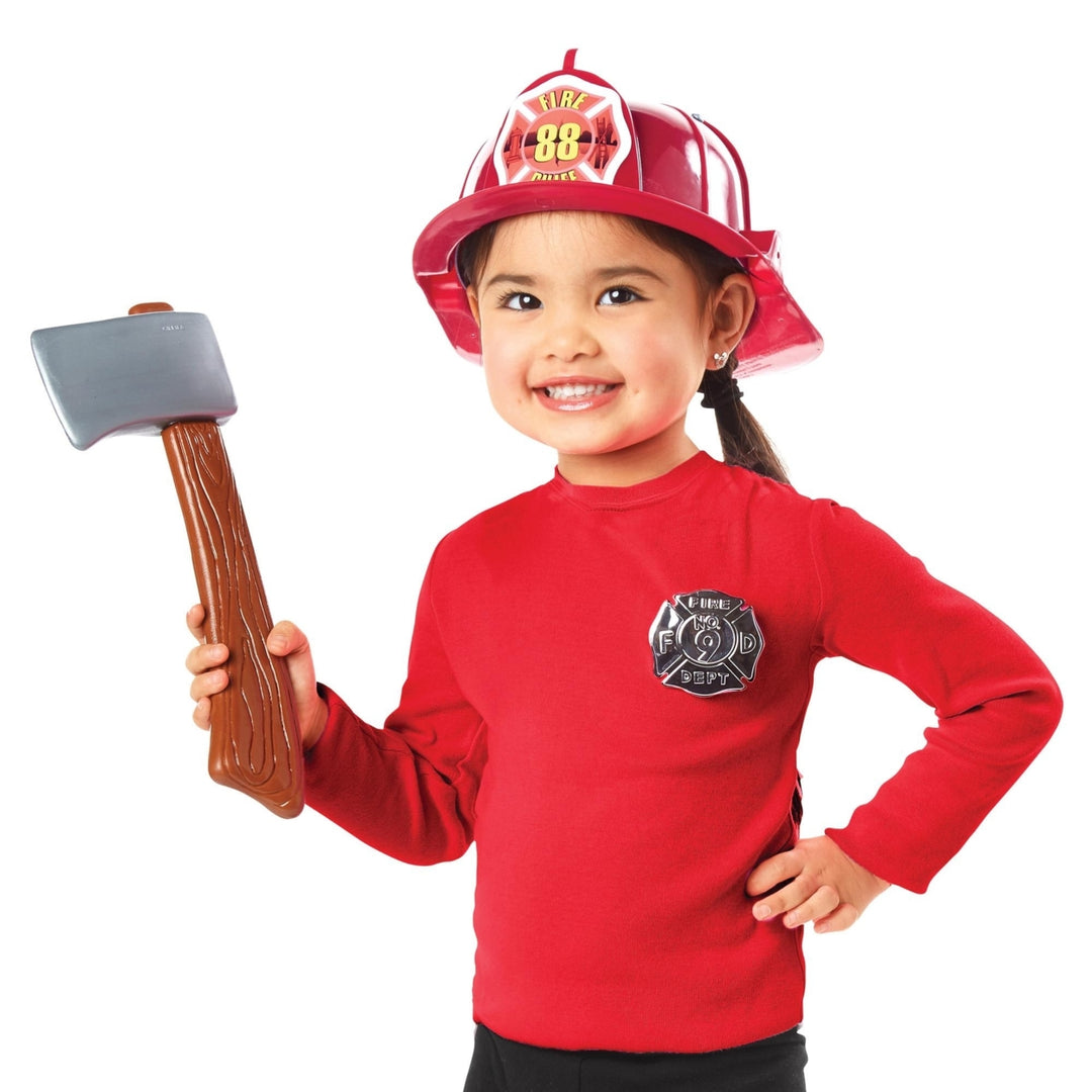 Brave Firefighter Helmet with Axe Pretend Dress-up Fireman Hero Play Set Seasons Image 3