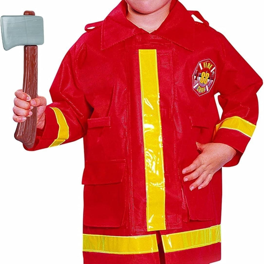 Brave Firefighter Helmet with Axe Pretend Dress-up Fireman Hero Play Set Seasons Image 4