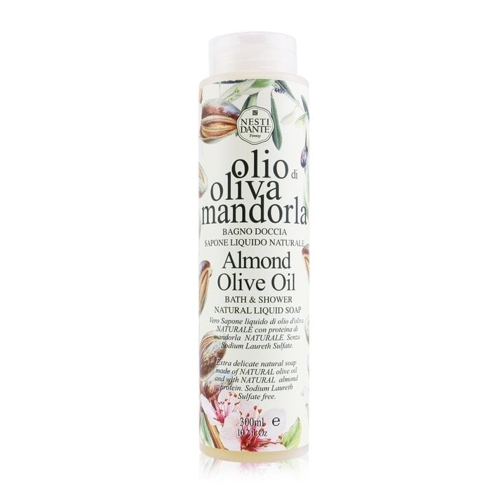 Bath and Shower Natural Liquid Soap - Almond Olive Oil - 300ml/ 10.2oz Image 1