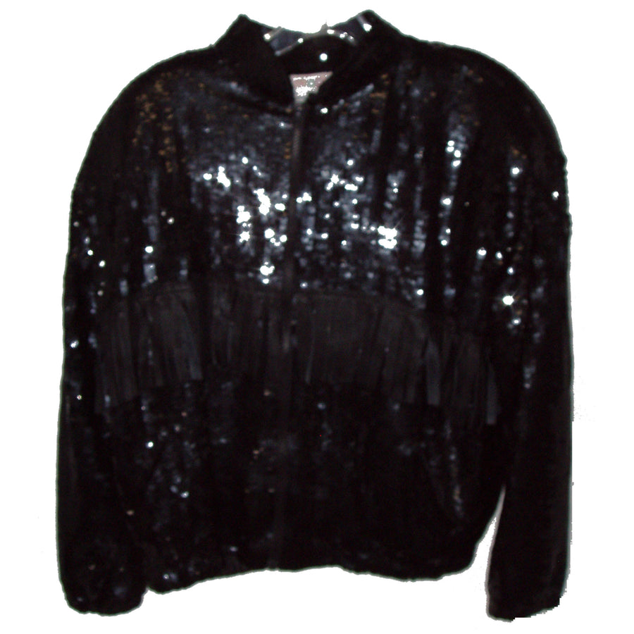 Sequin Evening Hand-beaded Bomber Style Jacket Black Image 1