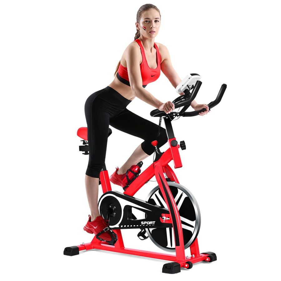 Exercise Bike Stationary Cycling Bicycle Cardio w/ Adjustable Resistance Image 1