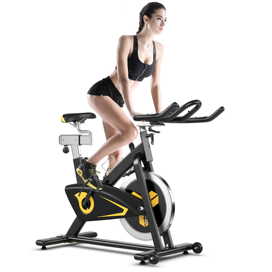 Belt Drive Stationary Bike Indoor Magnetic Exercise Bike Cardio Fitness Image 1