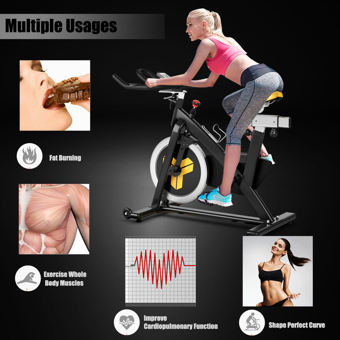 Belt Drive Stationary Bike Indoor Magnetic Exercise Bike Cardio Fitness Image 6