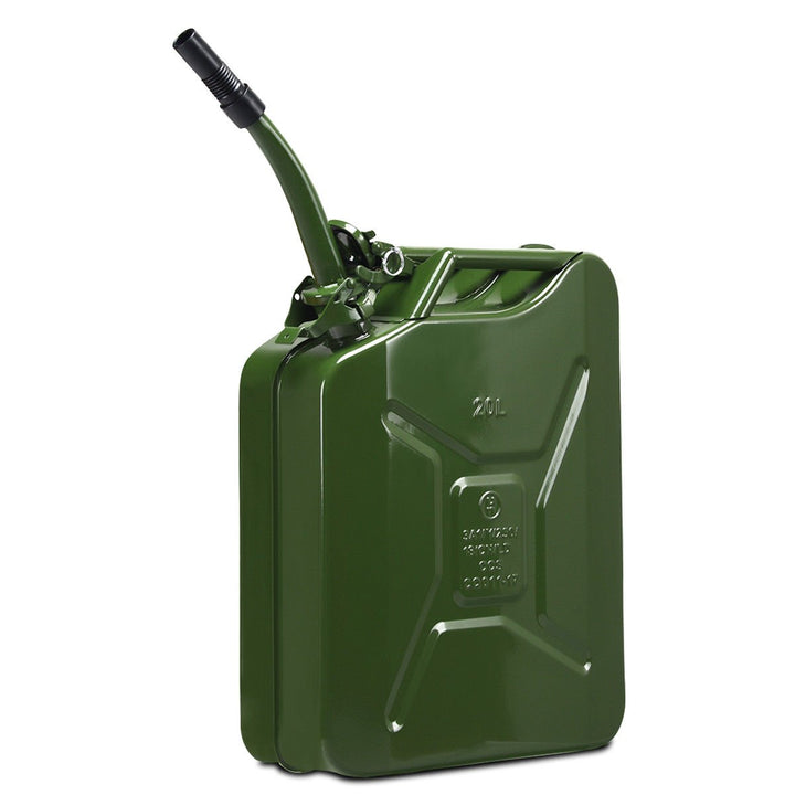 5 Gallon 20L Jerry Fuel Can Steel Gas Container Emergency Backup w/ Spout Green Image 8