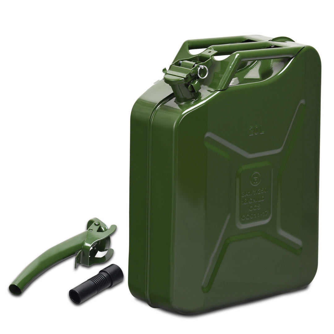 5 Gallon 20L Jerry Fuel Can Steel Gas Container Emergency Backup w/ Spout Green Image 10