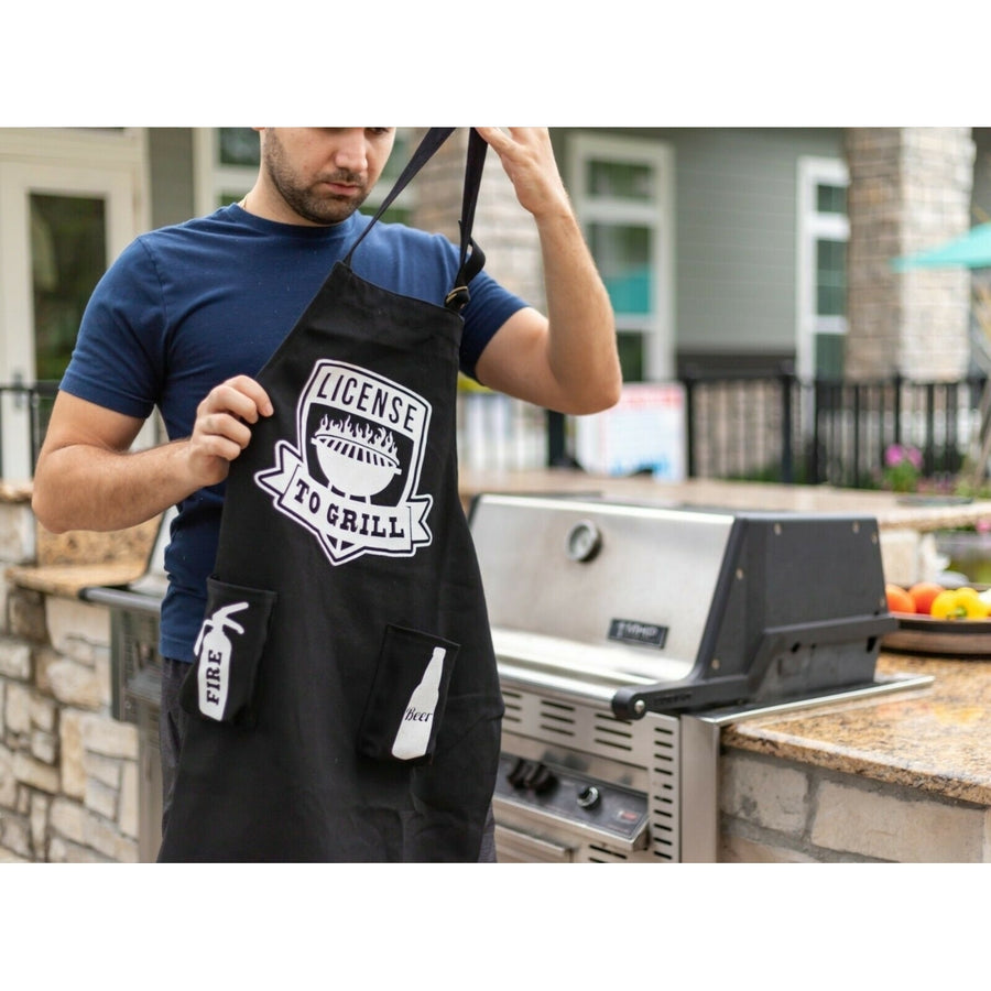 Dads Bbq Apron BitimexHome BBQ Aprons For Men With Pockets-Grilling Cooking Apron For Men-Black Image 1