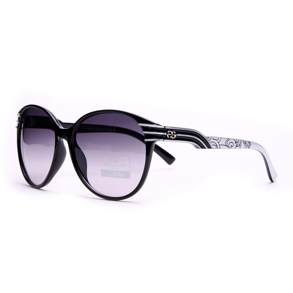Womens Fashionable Round Frame Sunglasses With Stripe and Stroke Accents Image 3