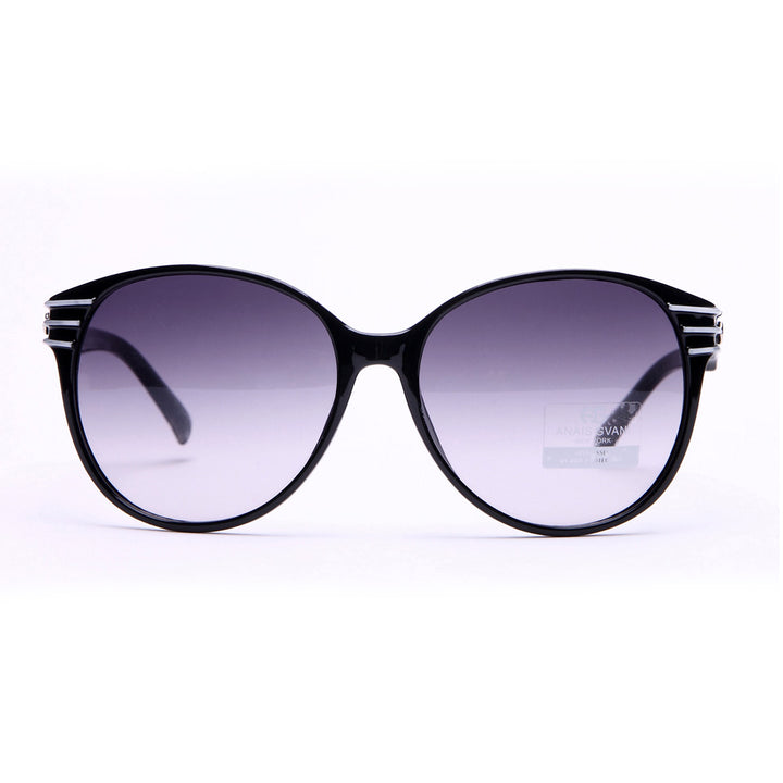 Womens Fashionable Round Frame Sunglasses With Stripe and Stroke Accents Image 4