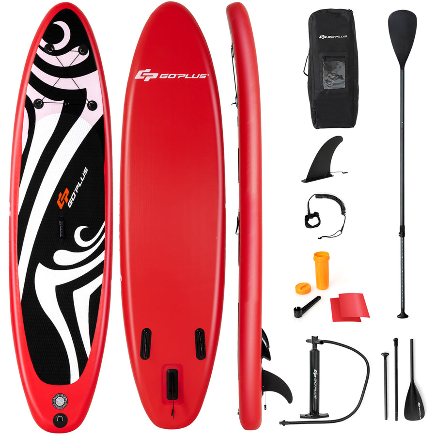 11 Inflatable Stand Up Paddle Board Surfboard W/Bag Aluminum Paddle Pump Red Image 1