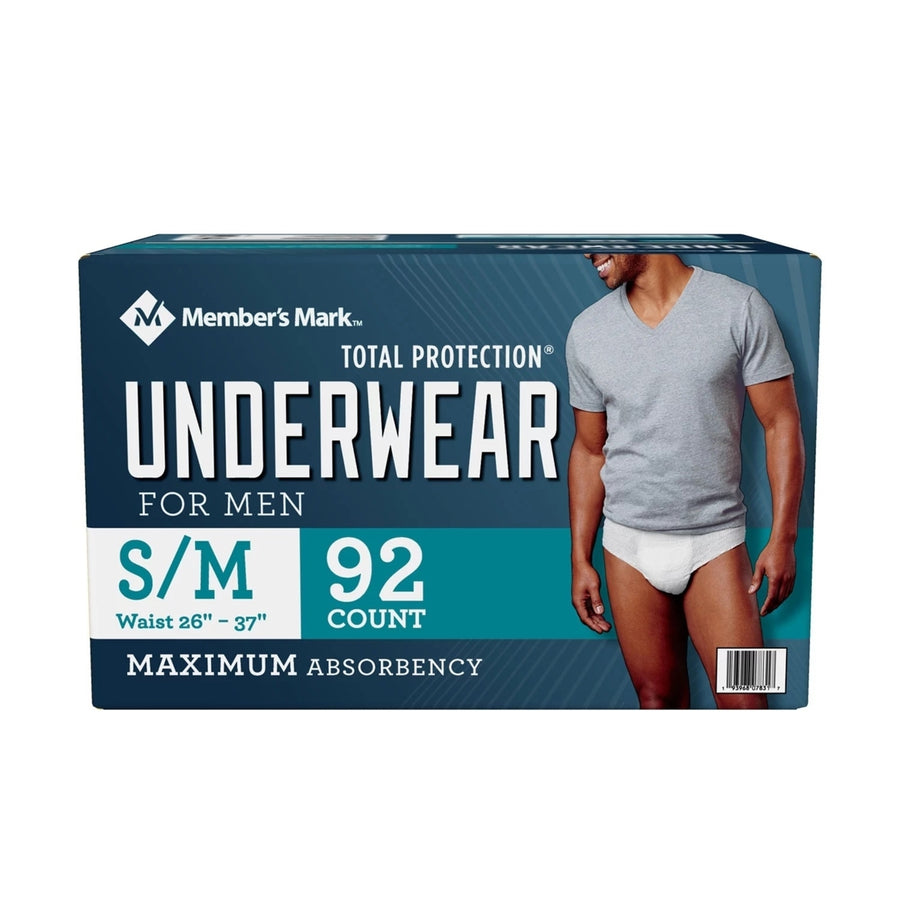Members Mark Total Protection Underwear for MenSmall/Medium (92 Count) Image 1