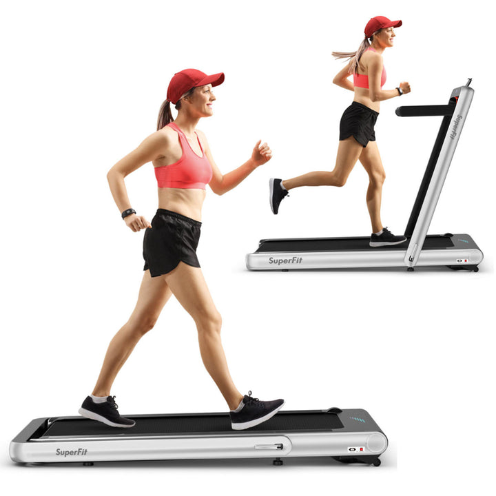 2 in 1 Folding Treadmill  4.75HP Running Machine w/ APP and Remote Control Image 4