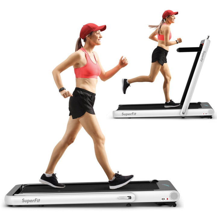 2 in 1 Folding Treadmill  4.75HP Running Machine w/ APP and Remote Control Image 1