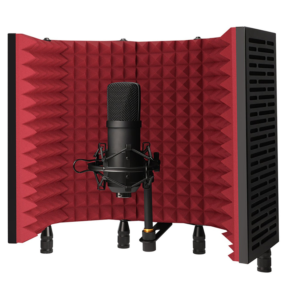Technical Pro 5-Panel Professional Vocal Microphone Isolation Shield Portable Studio Mic Sound Absorbing Foam Reflector Image 2