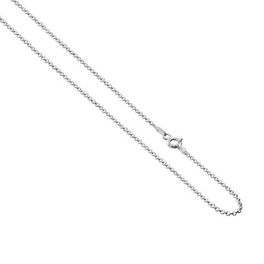 .925 Sterling Silver 1.5 mm Rolo Sturdy Chain Necklace. Various Lengths Made in Italy Image 1
