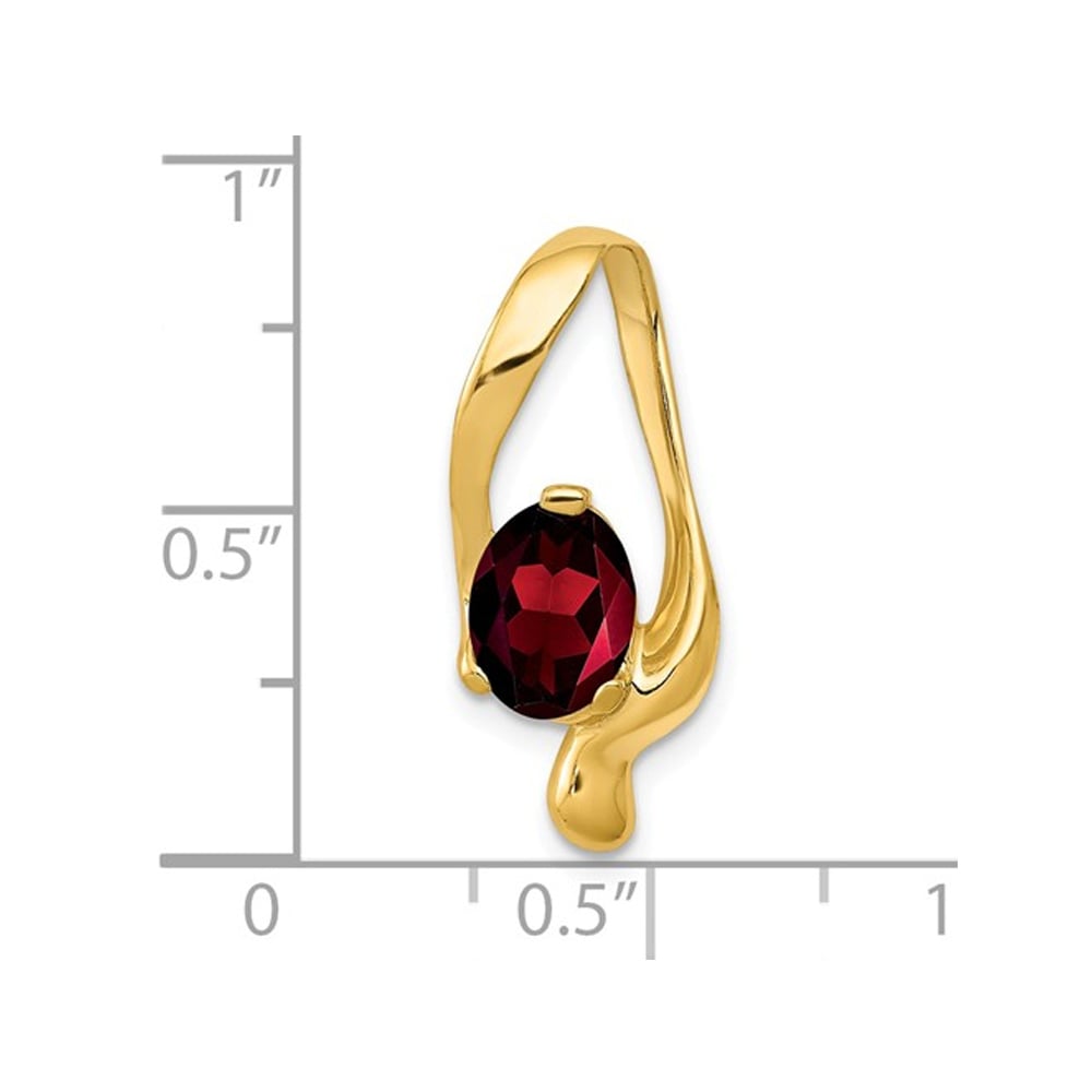 1.40 Carat (ctw) Natural Garnet Pendant Necklace in 14K Yellow Gold with Chain Image 2
