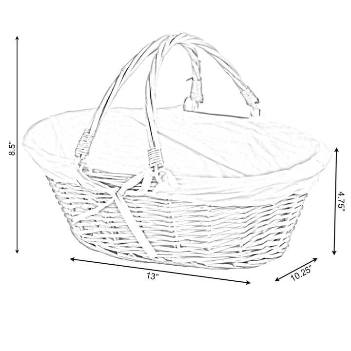 Oval Willow Basket with Double Drop Down Handles Image 4