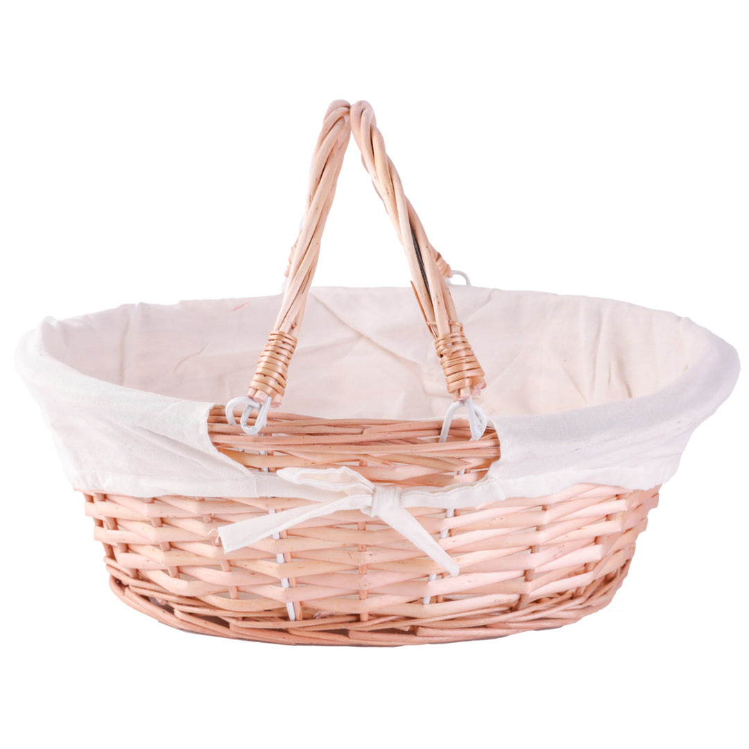 Oval Willow Basket with Double Drop Down Handles Image 6