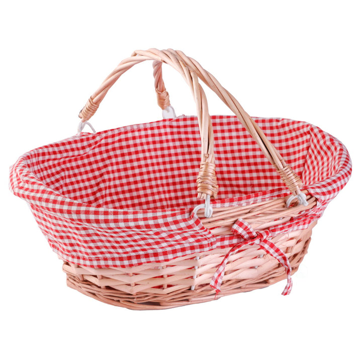 Oval Willow Basket with Double Drop Down Handles Image 9