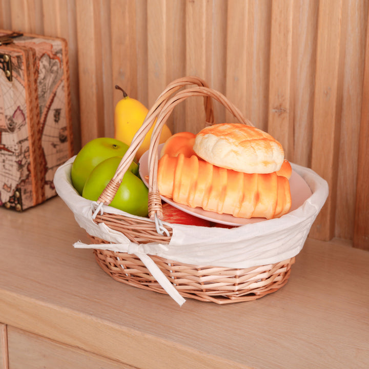 Oval Willow Basket with Double Drop Down Handles Image 10