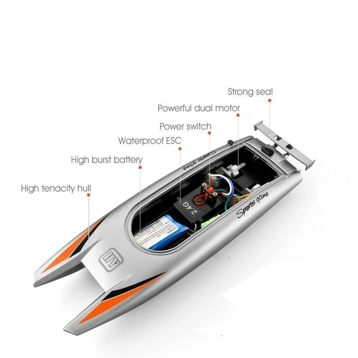 25KM/H High Speed Racing Boat 2 Channels Remote Control Boats for Pools Image 11