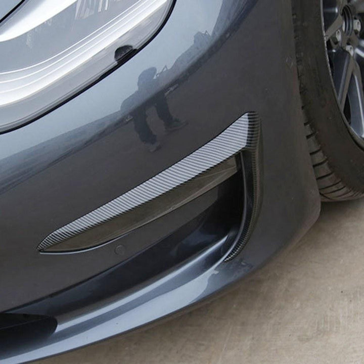 2Pcs Carbon Fiber Front Foglight Eyebrow Eyelids Cover Trim Fit For Tesla Model 3 Image 8