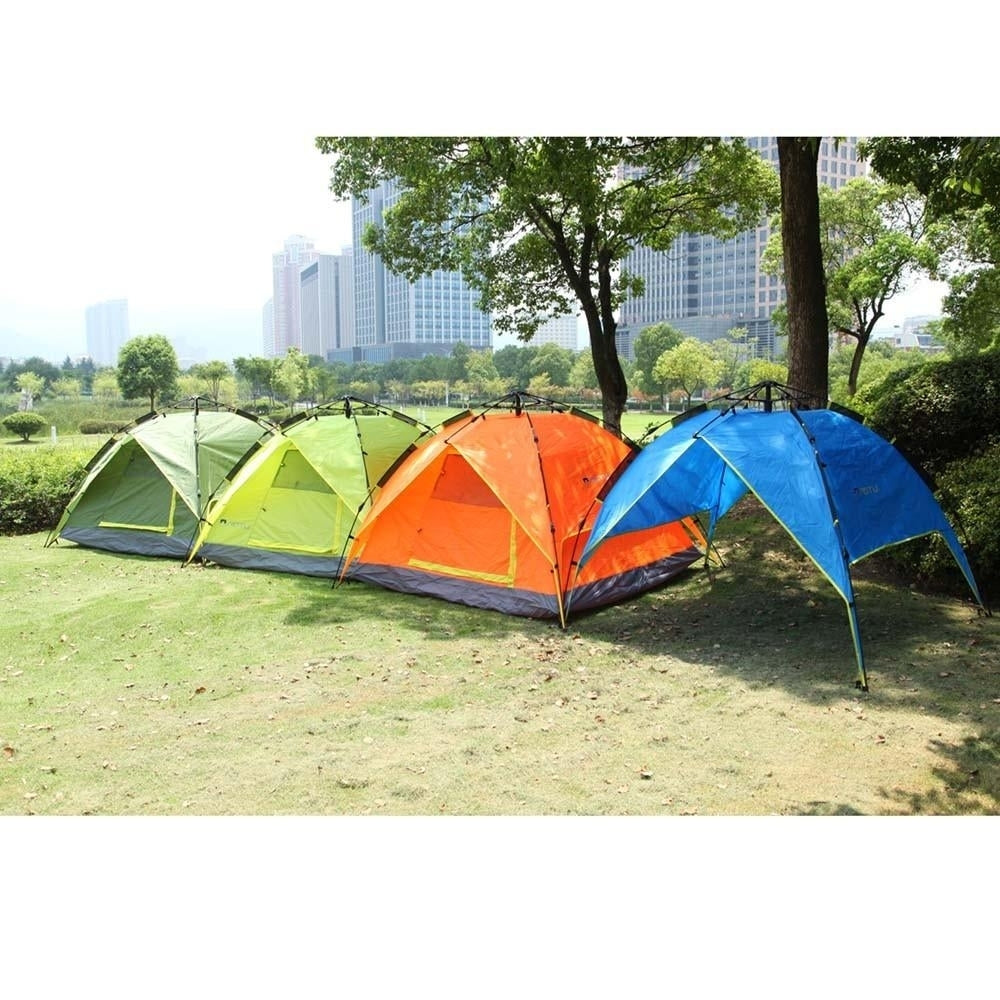 3-4 People Double Layers Waterproof Breathable Automatic Tent with Bag Image 3