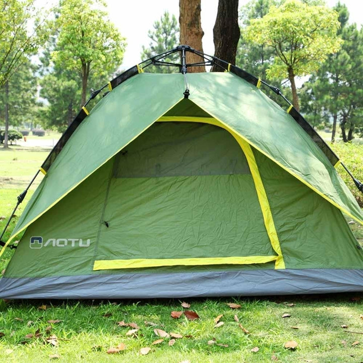 3-4 People Double Layers Waterproof Breathable Automatic Tent with Bag Image 4