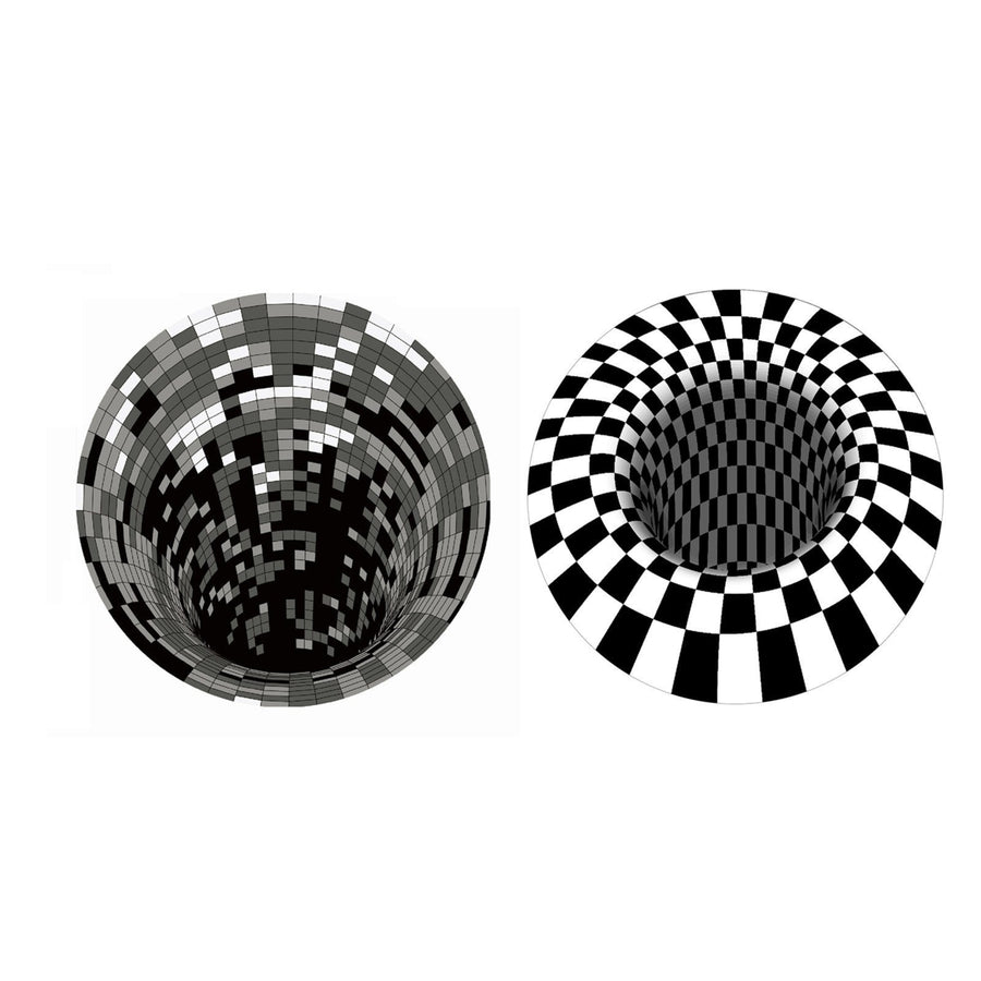 3D Space Round Carpet Checkered Vortex Image 1