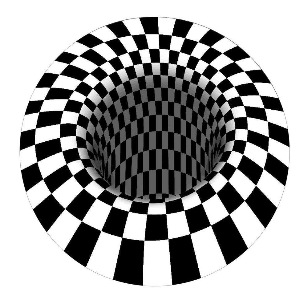 3D Space Round Carpet Checkered Vortex Image 2