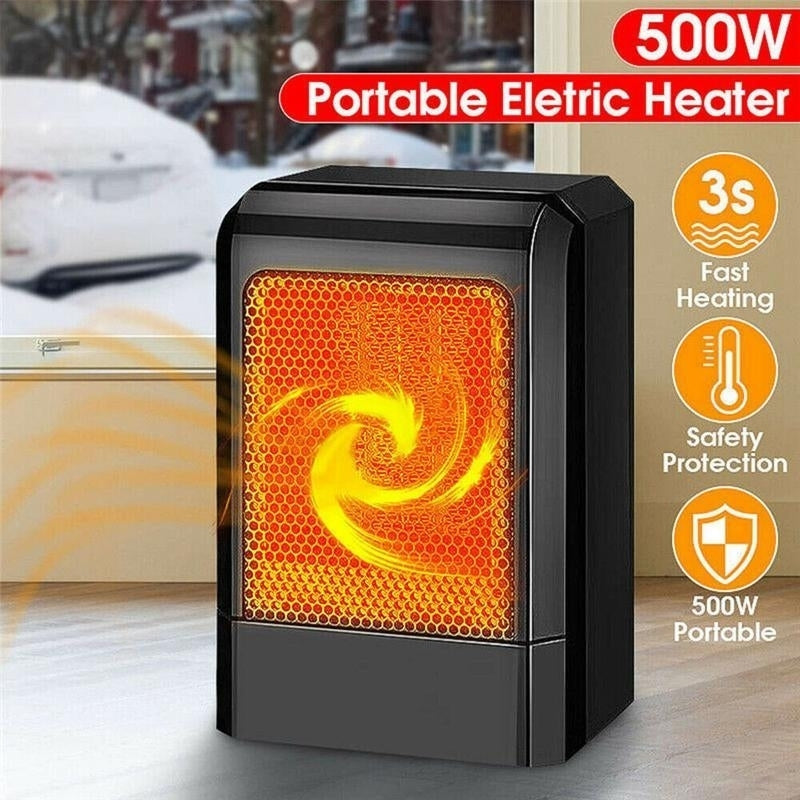500W Portable Ceramic Electric Fan Heater Image 7