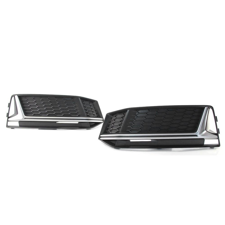 A Pair of Chrome Fog Light Cover Grille Silver Trim Grill Bezel Fit For AUDI A4 S4 S-Line B9 2016-19 Image 4