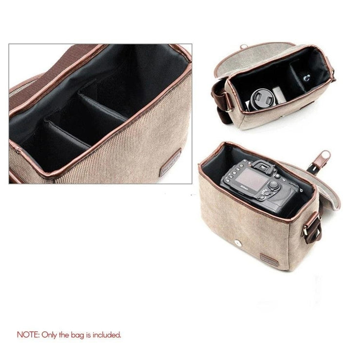 Camera Bag SLR/DSLR Gadget Stylish Retro Shoulder Carrying Photography Accessory Gear Case Image 8