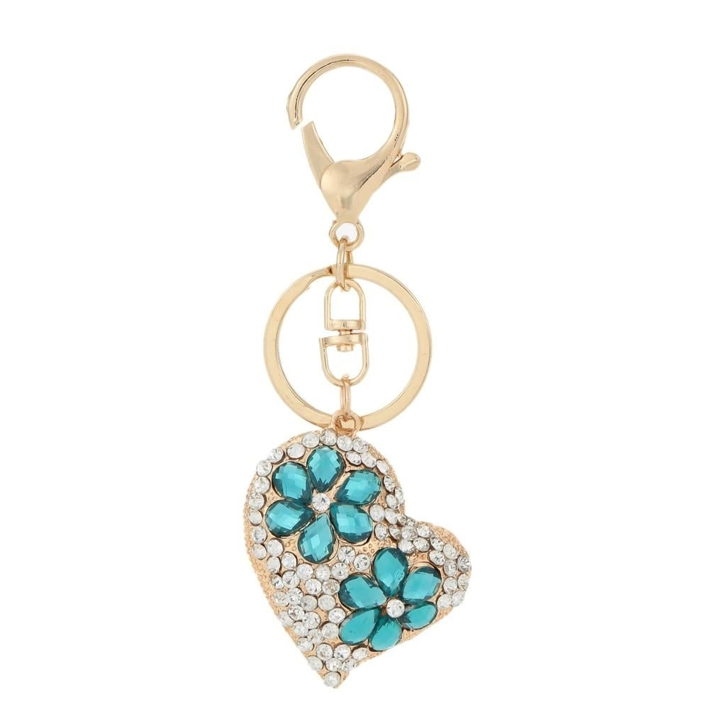 Fashion Jewelry Hollow Shinning Rhinestone Crystal Heart Pendant Car Keyring Key Chain for Gift Image 6