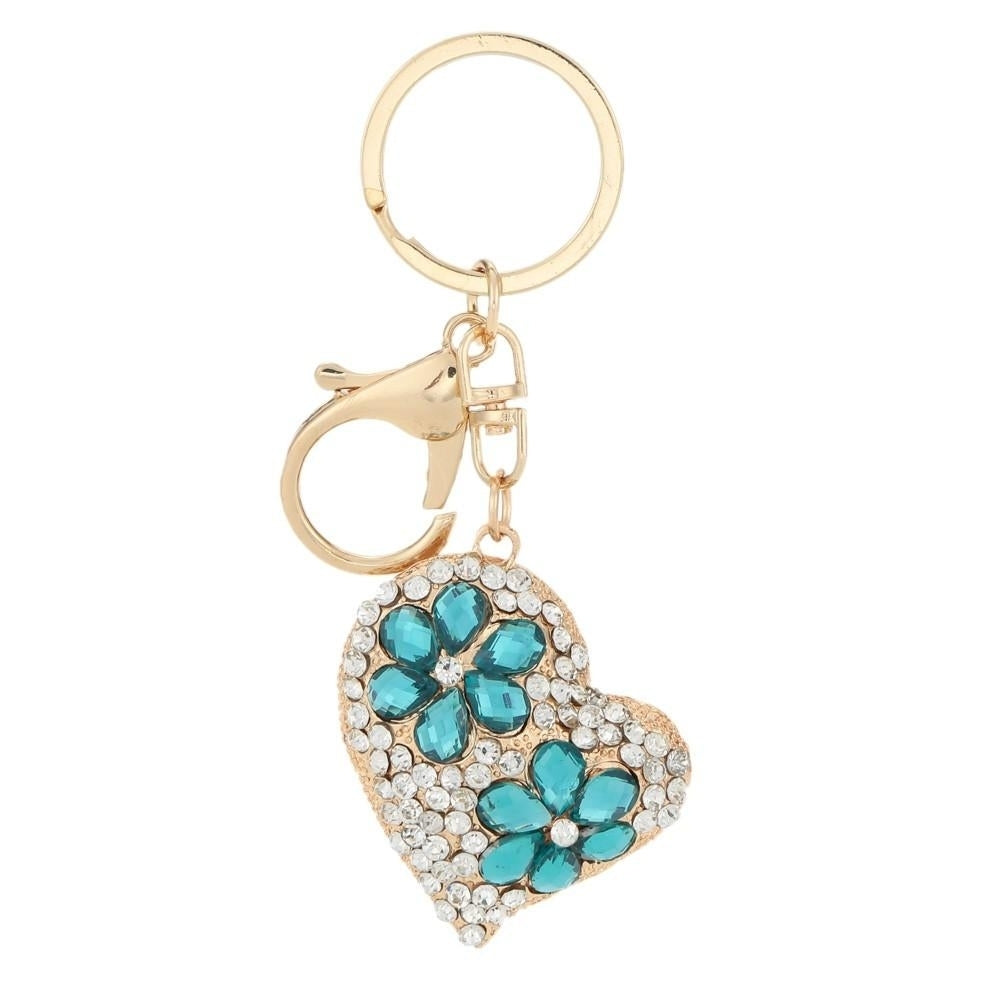 Fashion Jewelry Hollow Shinning Rhinestone Crystal Heart Pendant Car Keyring Key Chain for Gift Image 7